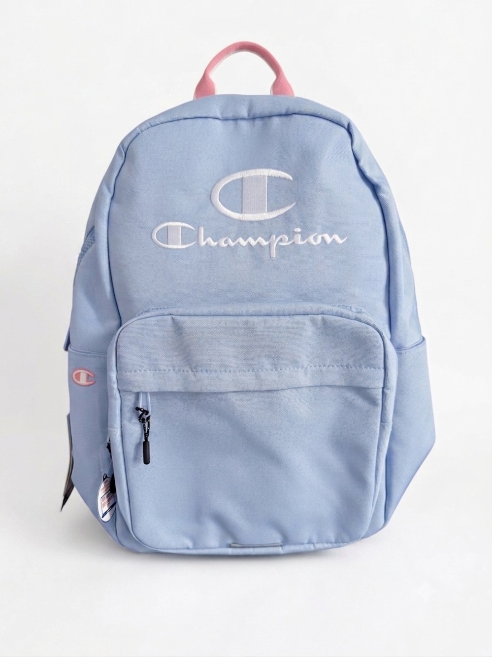 Light Blue pastel Backpack with Pink Top Handle